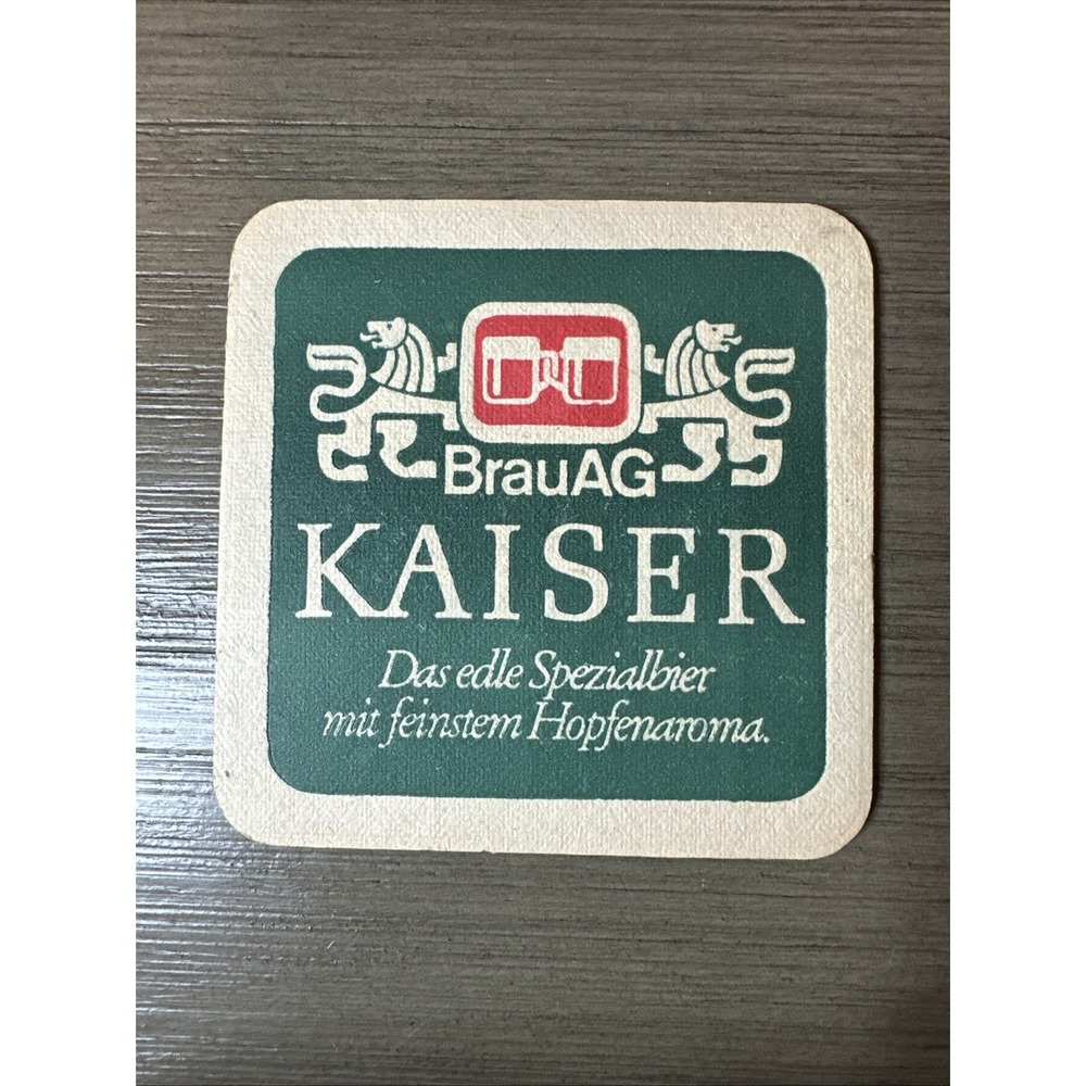 Vintage Beer Coaster BrauAG Kaiser Das edle Spezialbier mit feinstem Hopfenaroma
